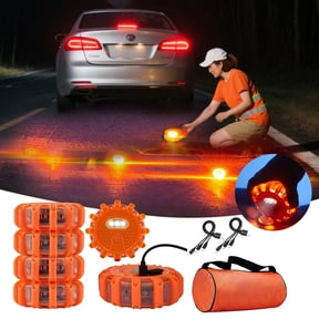 BotaniNest LED Emergency Warning Light For Vehicles Base Traffic Hazard Strobe Light With Rechargeable Battery Portable Roadside Breakdown Signal