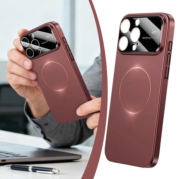 BotaniNest Large Window For Wireless Charge For IPhone 16 15 14 13 12 11 Pro Max Bumper Cover Dark Purple For IPhone 13Pro