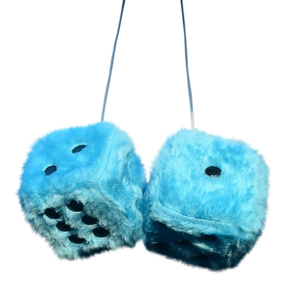 BotaniNest Pair Of Retro Square Mirrors Hanging Plush Plush Dice With Polka Dots Car Interior Ornament