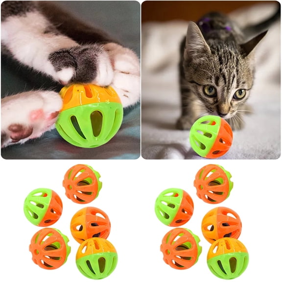 BotaniNest Pet Cat Toy Hollow Colored Plastic Small Sound Cat And Dog Toy Sound 10pc