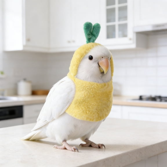 BotaniNest Pet Parrot Apparel Clothes Birds Cosplay Outfit Cute Soft Fleece Warm Pineapple Elephant Hoodie Cosplay Photo Prop for Parrots African Greys Parakeet Cockati for Winter & Autumn,M
