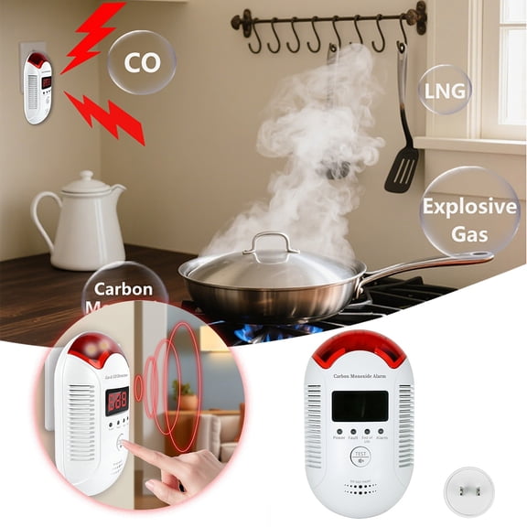 BotaniNest Portable Alarm Detector For Home And Fire Device With Mute Button And LED Indicator Easy Installation Plug Standard