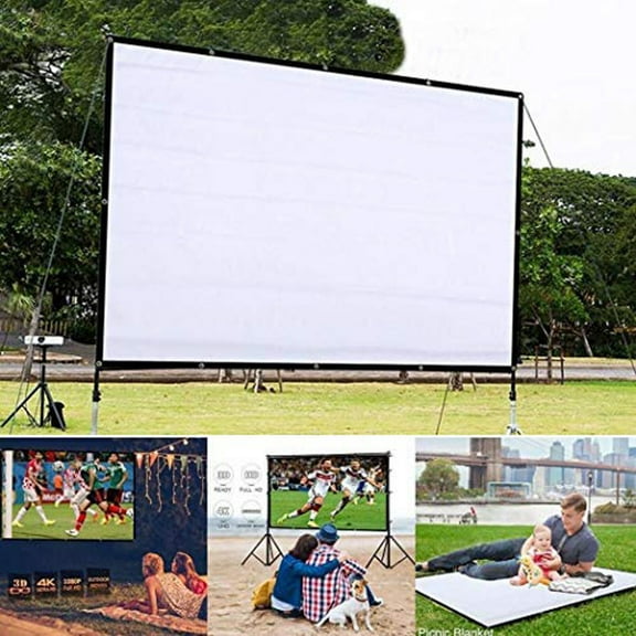 BotaniNest Portable Projector -Crease Screen Video Screen Widescreen 4:3 Foldable 72in Projectors