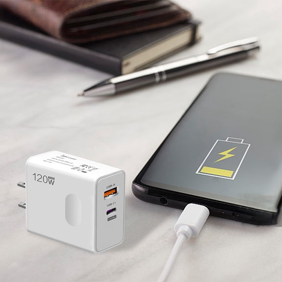 BotaniNest Quickly The Standard 1USB + 1USBC 120W Charging Adapter Delivers For All Devices Fast Charging Compact Design & Features!