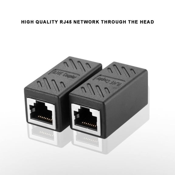 BotaniNest RJ45 Coupler Coupler In Line Coupler For /Cat5e/Cat5 Extender Adapter Female To Female (2 Pack Black)