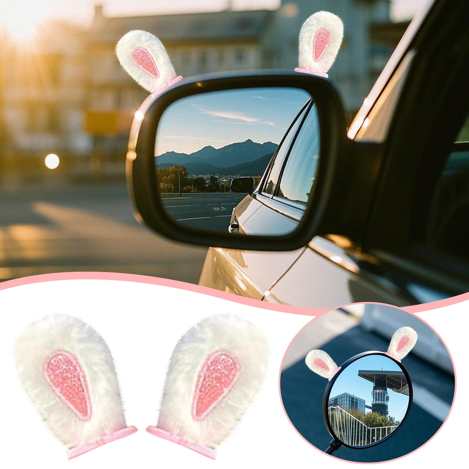 BotaniNest Rabbit Ear Car Accessories Cute For Rearview - Walmart.com