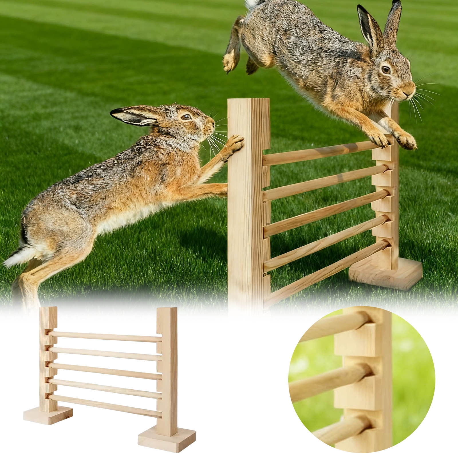 BotaniNest Rabbit Jump Bar Wooden Adjustable Hurdles Training Rabbit ...