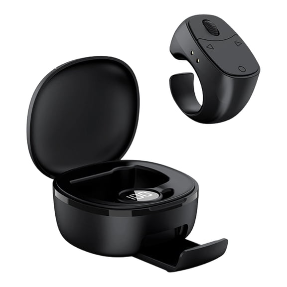 BotaniNest Remote Scrolling Ring for TikTok, Bluetooth Page Turner for iPad iPhone, Scroller Remote for TIK Tok, Including Charging Compartment，Black