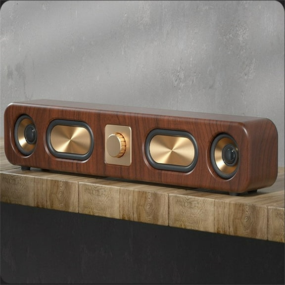 BotaniNest Retro Wood Grain Speaker With A Sound And Portable Wireless Audio It Is The Perfect Complement To Any Room Decoration.