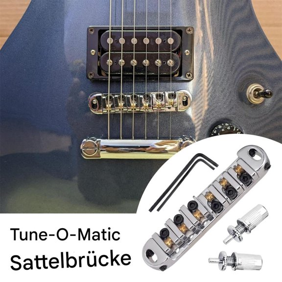 BotaniNest Saddle Bridge Guitar Step Bridge String Instruments Roller Sattle Bridge Guitar Replacement Includes 2 Wrenches For Beginners Women Men Musicians