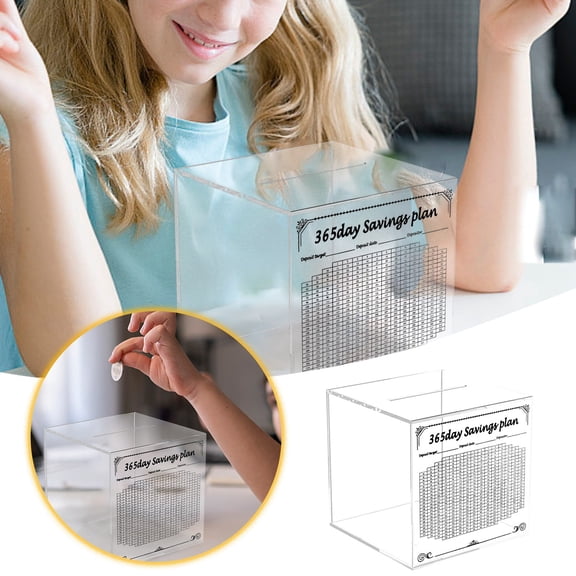 BotaniNest Savings For Digital Bank For Adults Clear Acrylic Saving For Bank Must Break To Open