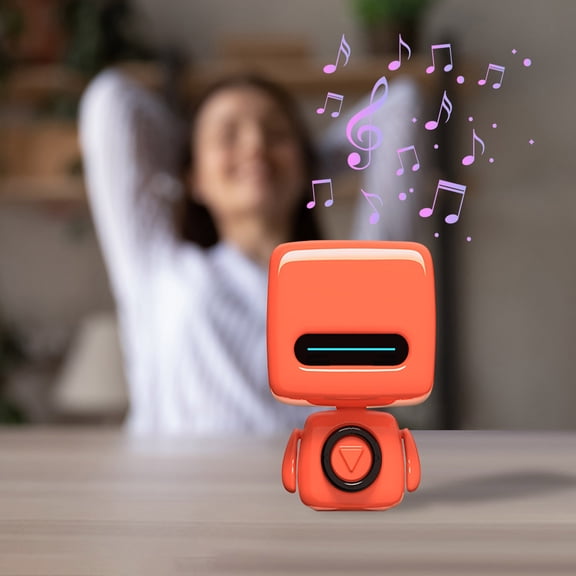 BotaniNest Smart Speaker Multifunction Compact Built In Mic Portable Speaker Cute Robot Shape For Photo Taking