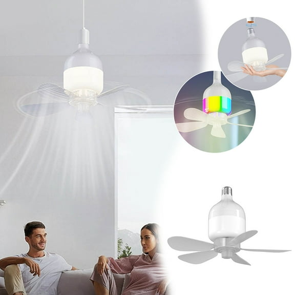BotaniNest Socket Fan Light Bulb Dimmable LED Ceiling Fans With Lights And Remote Plug In Ceilng Fans Replacement Light Bulb Fan For Kitchen Garage BedRoom