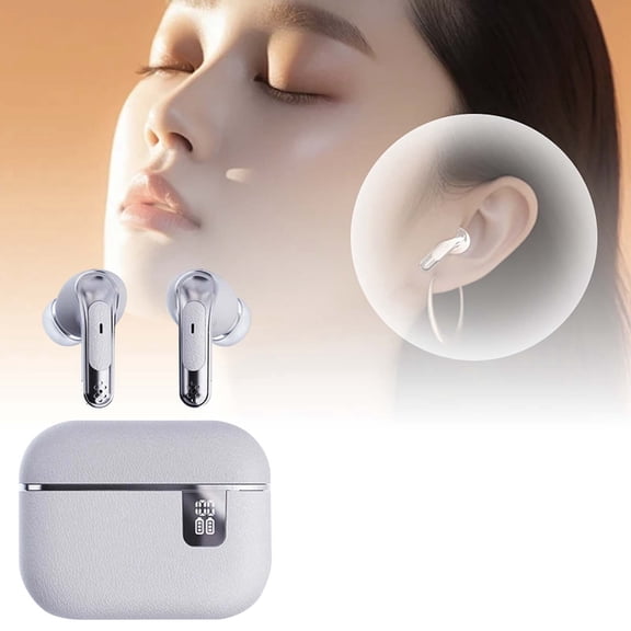 BotaniNest Soft Silicone Earbuds With 25H ANC 5.4 10m Range Call Black/White/Beige