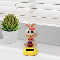 BotaniNest Solar Dancing Bunny Solar Bobblehead Car Toy Easter Rabbit Dancing Figurine Interactive & Cute Solar Powered Bunny Swing Doll For Car Home 1pc