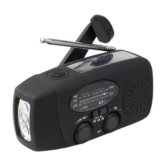 BotaniNest Solar Emergency Weather Radio Dynamo Hand Crank Self Powered AM FM WB 3 LED Flashlight 2000mAh USB Smart Phone Charger Power Alarm