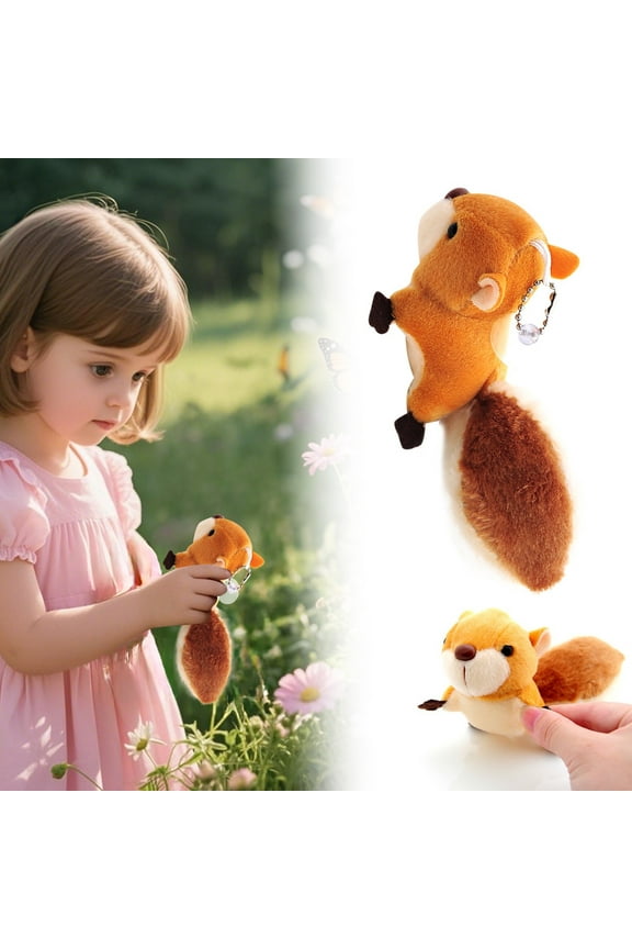 Squirrel Keychain Adorable Stuffed Animal Hanging Ornament For Bags & Clothing
