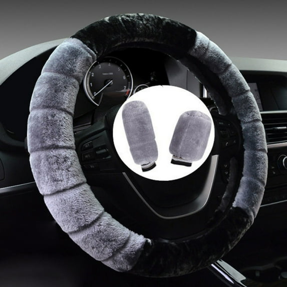 BotaniNest Steering Wheel Cover+gear Handbrake Cover 36 39cm Steering Wheel Cover Telescopic Steering Wheel Cover
