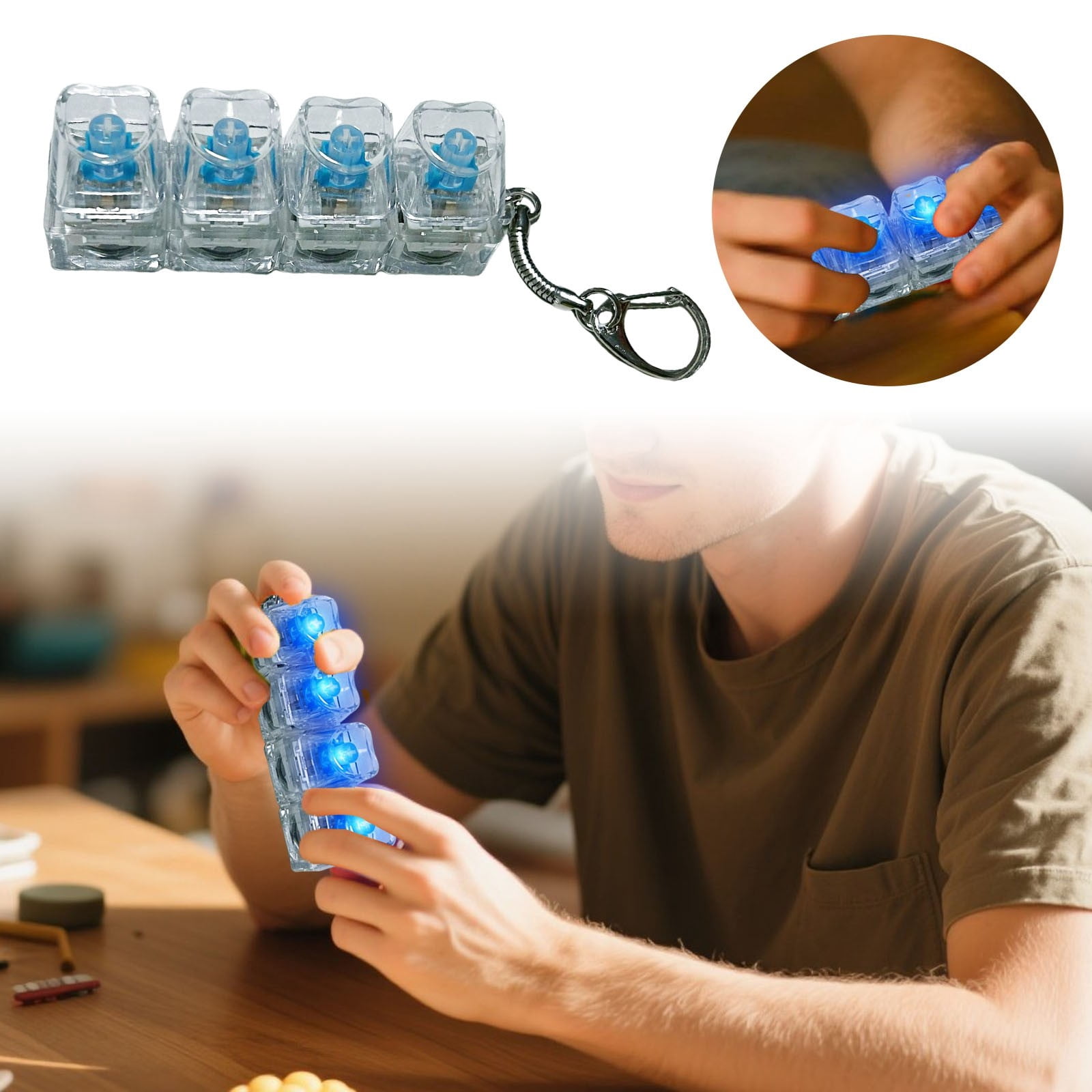 BotaniNest The Stress Relieving Toy Mechanical Keyboard Keychain ...
