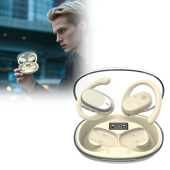 BotaniNest Transparent Digital Display Headset Binaural Non In Ear Air Conduction OWS AI Smart Translation Language Headset