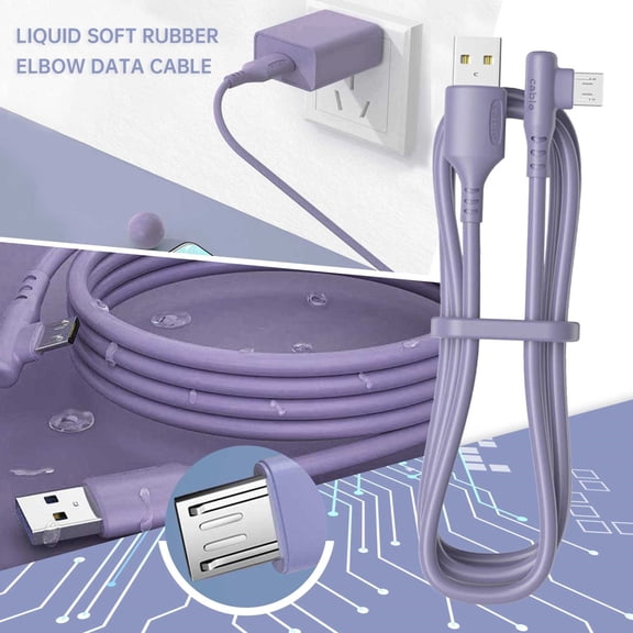BotaniNest USB Cable Right Angle 90° Elbow Liquid Micro USB 3A Fast Charging Cable