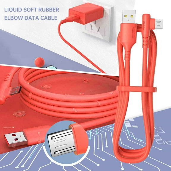 BotaniNest USB Cable Right Angle 90° Elbow Liquid Micro USB 3A Fast Charging Cable