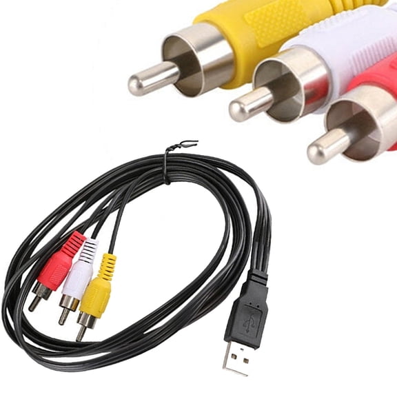 BotaniNest USB To 3 Audio And Video Cable Set Top TV Cable 1.5 USB To 3 Audio And Video Cable Set Top TV Cable 1.5