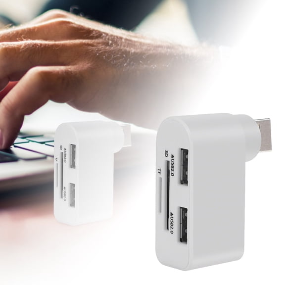 BotaniNest USB2.0 Rotating Hub Function Card Reader Splitter One To Two Port Expansion USB HUB