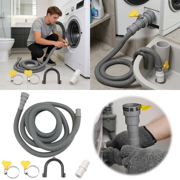 BotaniNest Universal Diameter Washing Machine Drain Hose Extension Flexible Replacement For Smart Home Laundry