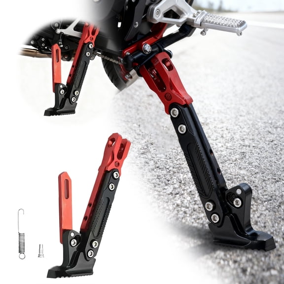 BotaniNest Universal Motorcycle Side Stand Kickstand Heavy Duty Replacement Support With Pad Durable Steel Construction For Enhanced Bike Stability And Secure Parking