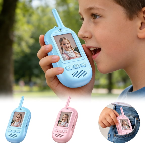 BotaniNest Video Kids Talkies 2 Pack Rechargeable Long Range Video Talkies For Kids With Voice Changer Outdoor Camping Hiking Indoor Play Birthday For Boys And Girls