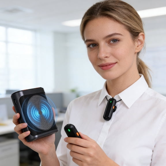 BotaniNest Voice Amplifier For Teachers With Wireless Lavalier Microphone Portable Rechargeable 2 Mics For Classroom Meetings Speeches Outdoor (black White)