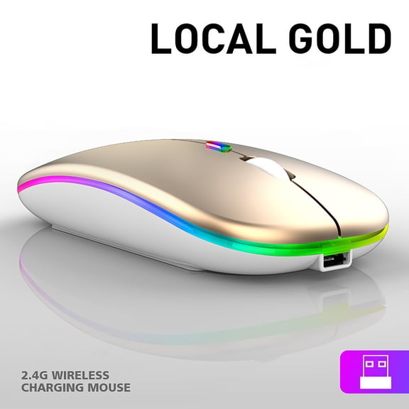 BotaniNest Wireless Rechargeable LED Lighted Mouse, Silent 2.4GHz Wireless Mouse For Laptop, Desktop