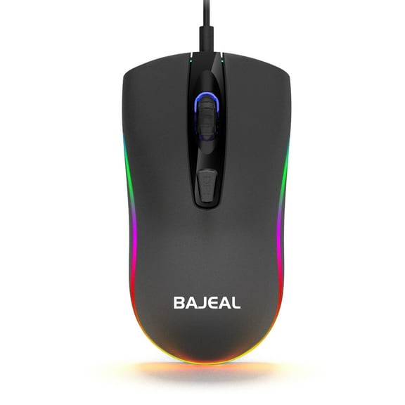 BotaniNest compitable with macbook BAJEAL Black USB 4-Button Mice Wired Laptop Computer 1600DPI For PC Mice Corded