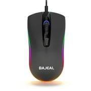 BotaniNest compitable with macbook BAJEAL Black USB 4-Button Mice Wired Laptop Computer 1600DPI For PC Mice Corded