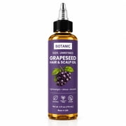 BOTANIC 100% Unrefined Grapeseed Hair & Scalp Oil, Lightweight Moisture, Shine & Smoothing, 4 fl oz