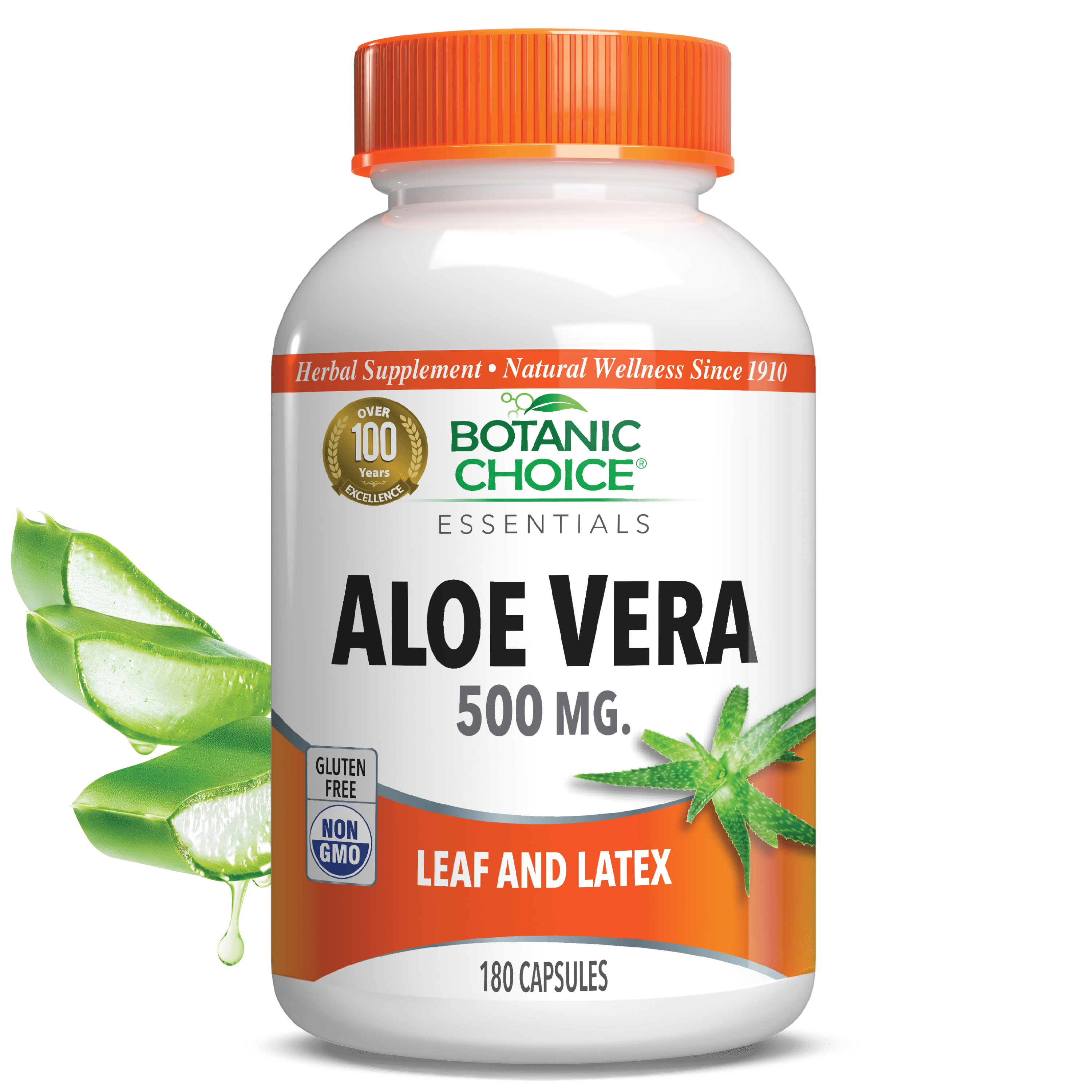 Botanic Choice Aloe Vera 500mg Capsules, 180 Ct; Supports Digestive