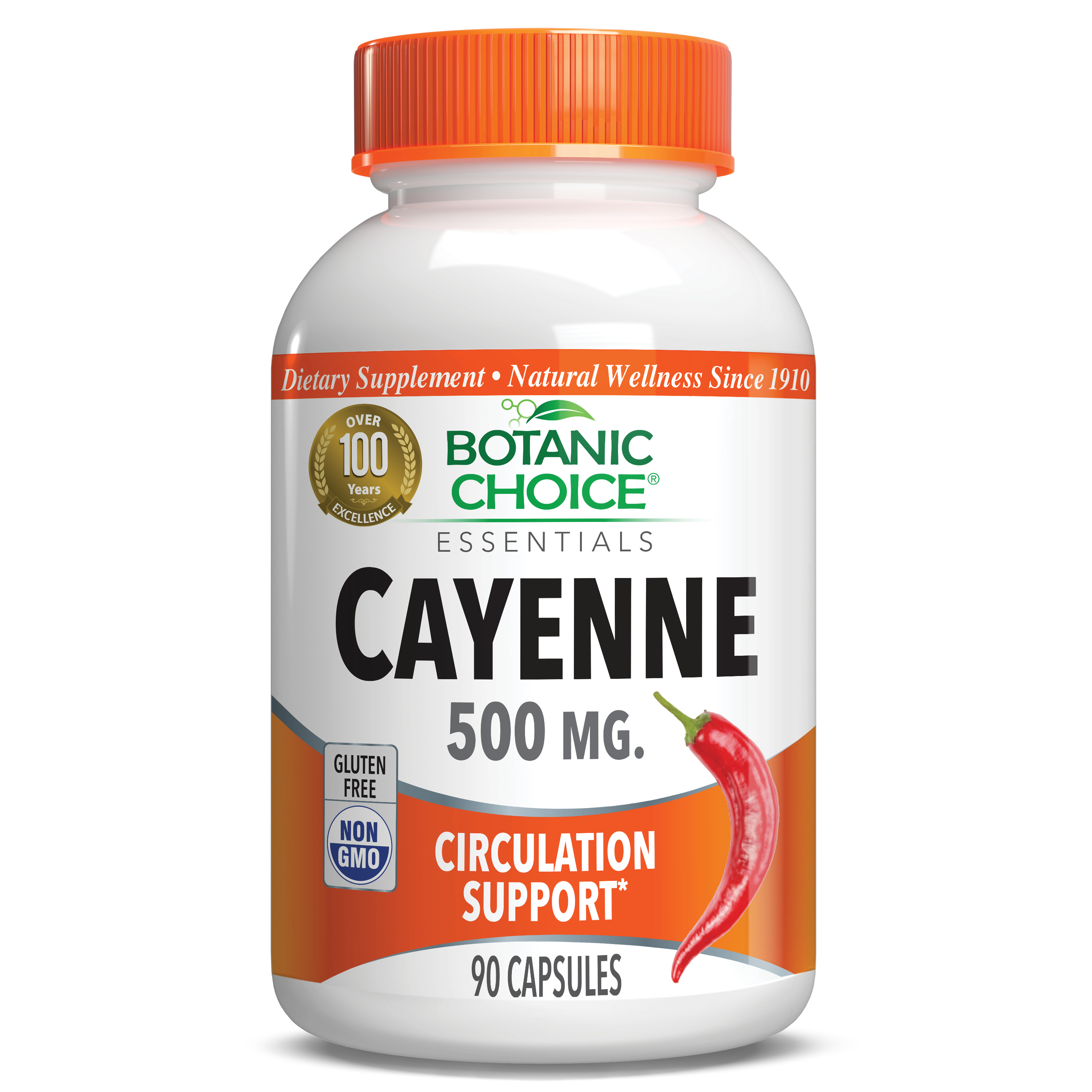 Botanic Choice Cayenne Capsules 500 mg. Circulation Herbal Supplement