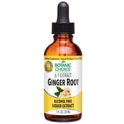 Botanic Choice Ginger Root Extract Liquid, Digestive & Stomach Support , Gluten-free, Non GMO, Alcohol free Herbal Health Supplements- 1 Fl Oz