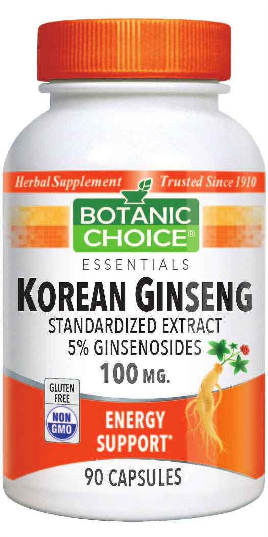 Botanic Choice Korean (Asian) Ginseng 100 mg. Energy Herbal Supplement