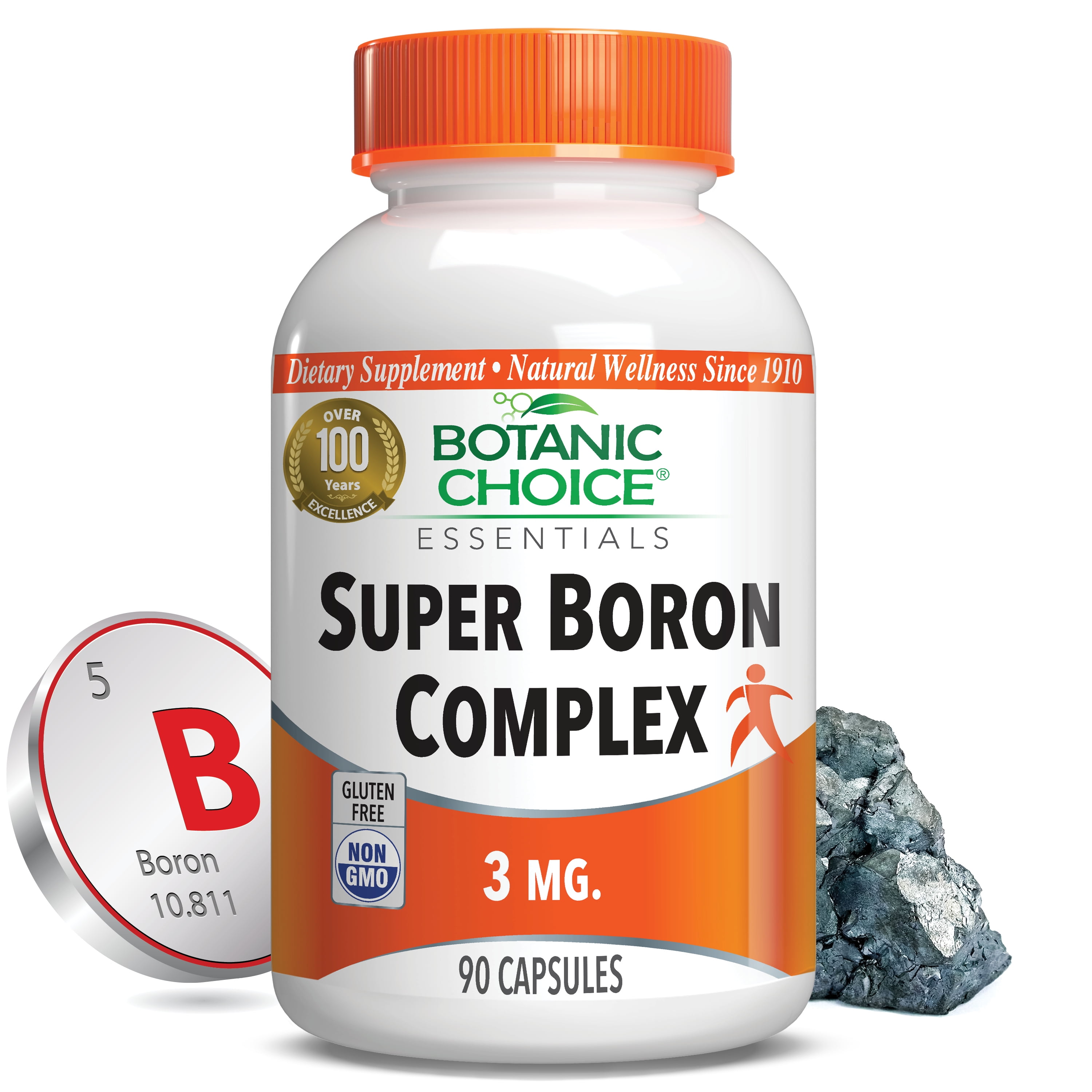 Botanic Choice Super Boron Complex 3 mg. Men's Mineral Supplement, 90