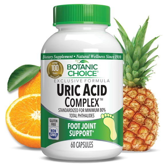 Botanic Choice Uric Acid Complex Foot Joint Dietary Supplement, 60 capsules