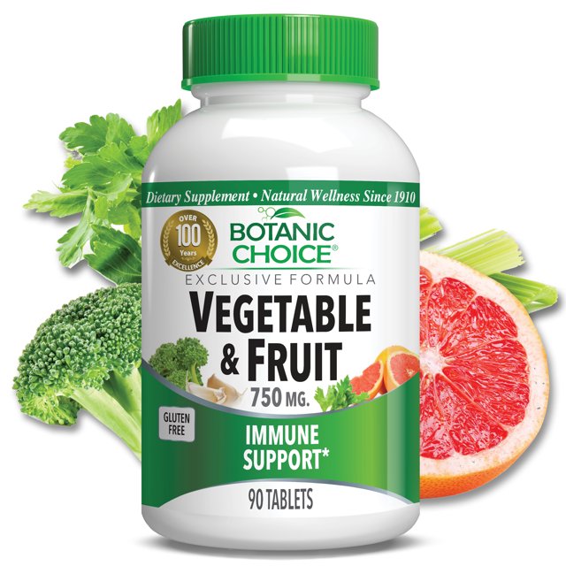 Botanic Choice Vegetable & Fruit Multivitamin Herbal Supplement, 90 Tablets