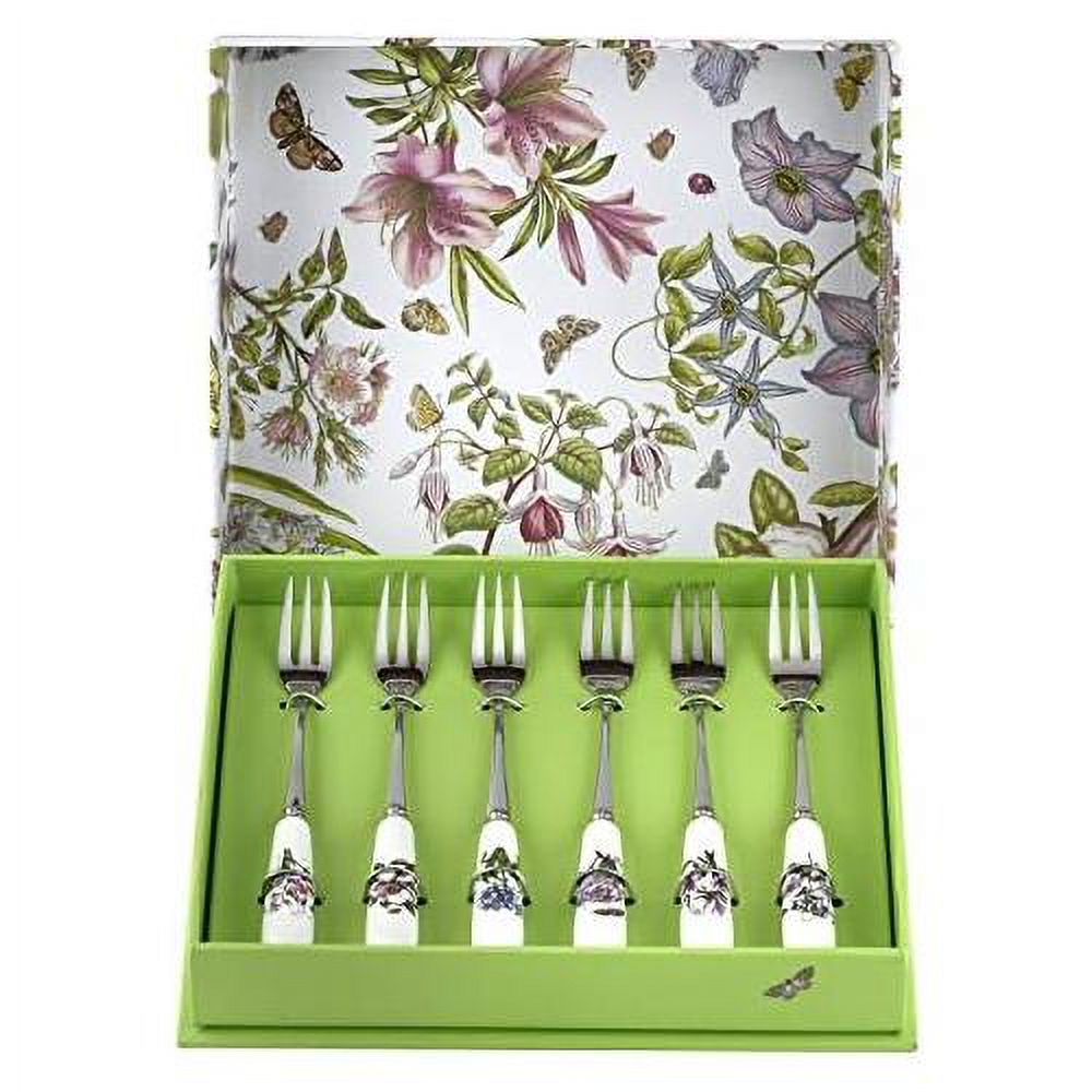 Botanic Garden Pastry Forks 6 Inch Dessert Forks Set Of 6 Forks With Assorted Floral Motifs