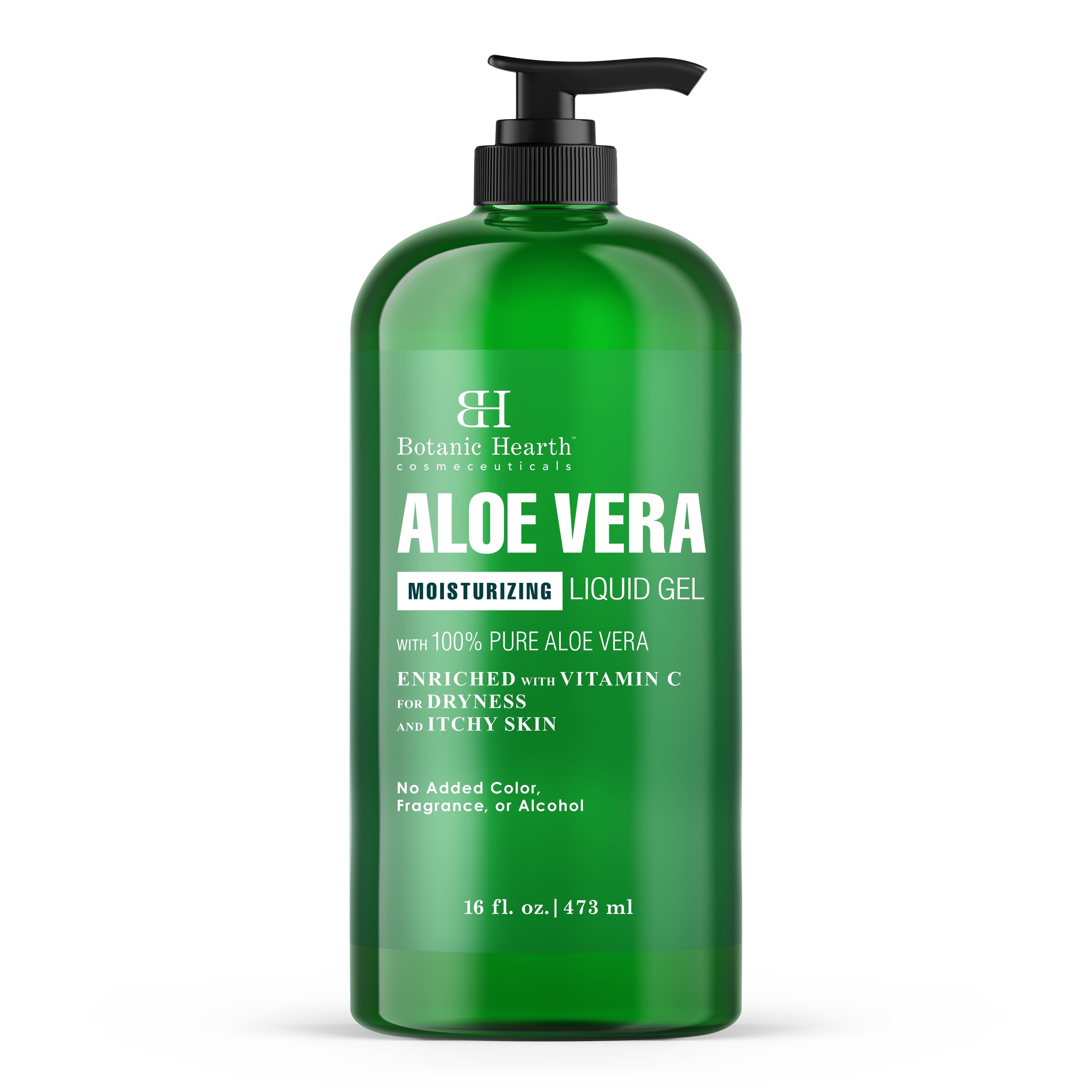 Botanic Hearth Aloe Vera Moisturizing Liquid Gel  100% Pure Aloe, Enriched with Vitamin C for Dry & Itchy Skin  No Added Color, Fragrance, or Alcohol  16 fl. oz
