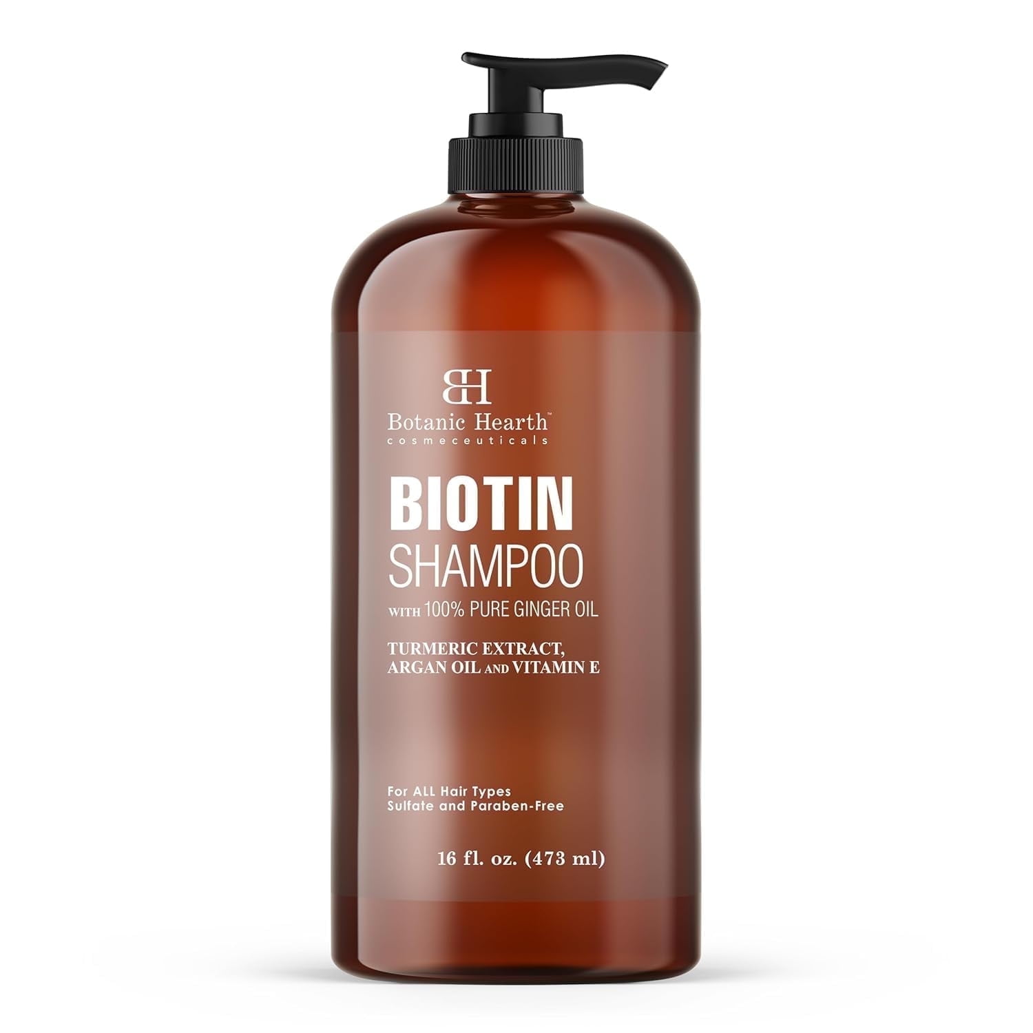 Botanic Hearth Biotin Shampoo - 16 fl oz - Promotes Thicker, Fuller Hair - Hydrating & Nourishing Formula for Stronger Hair Growth - Sulfate-Free, Paraben-Free, Safe for All Hair Types