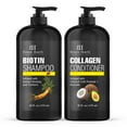 thumbnail image 1 of Botanic Hearth Biotin Shampoo & Collagen Conditioner Set – Infused with Korean Ginseng, Turmeric, Cold-Pressed Coconut & Avocado – Promotes Stronger, Thicker Hair – Sulfate & Paraben Free – 16 fl. oz, 1 of 5