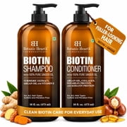 Botanic Hearth Biotin Shampoo and Conditioner Set with Ginger Oil and Keratin, Sulfate-Free Hair Care for Men and Women, 16 fl oz Each