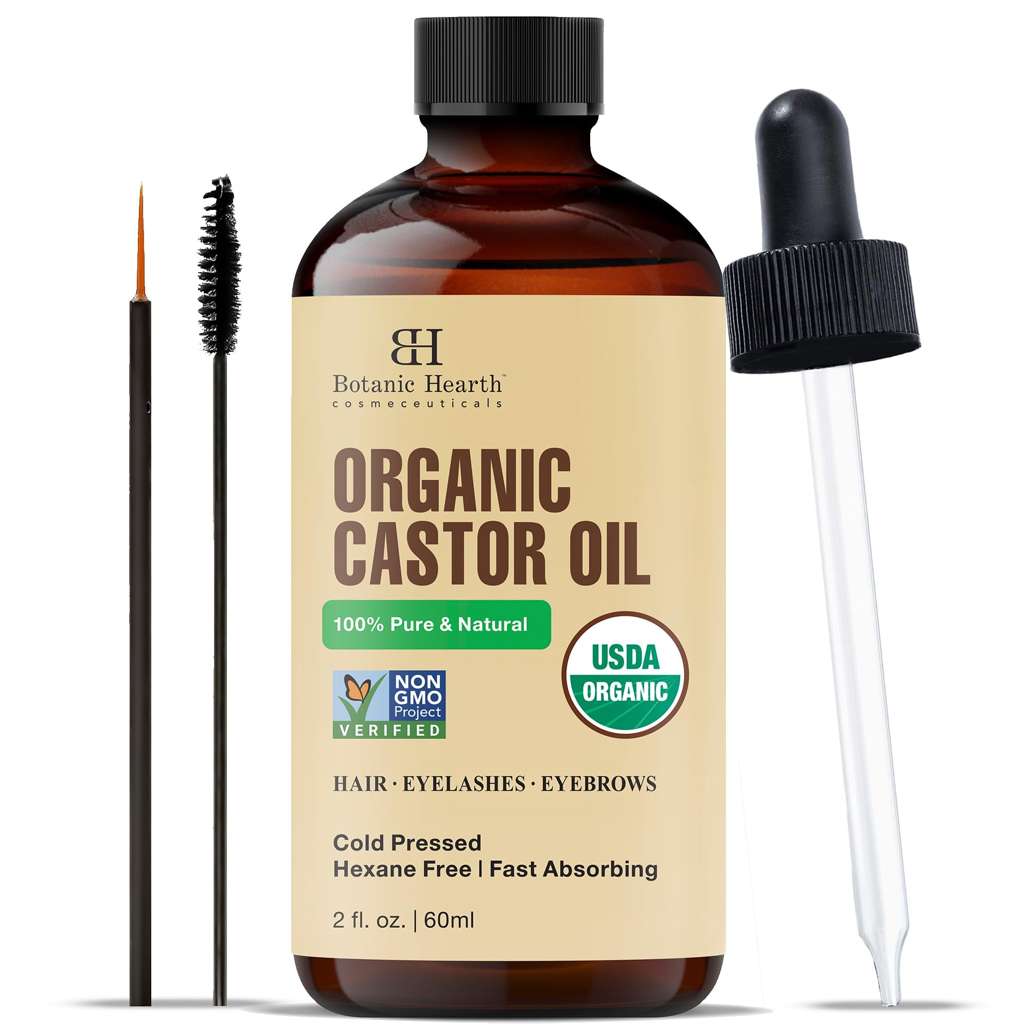 Botanic Hearth USDA Certified Organic Cold Pressed Castor Oil, Pure
