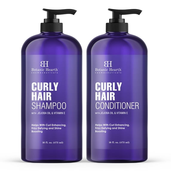 Botanic Hearth Curly Hair Shampoo and Conditioner | For Curly Hair | Detangle , Define & Enhance Curls | With Jojoba oil & Vitamin E | Sulphate Free | Hair Care set 16 fl oz x 2